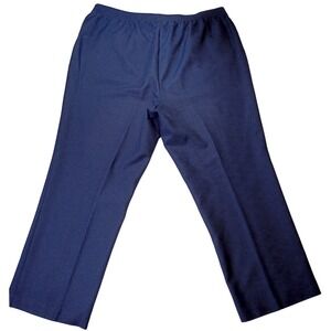 Allison Daley II Navy Blue Elastic Waist Straight Leg Knit Pants Plus Size 20W